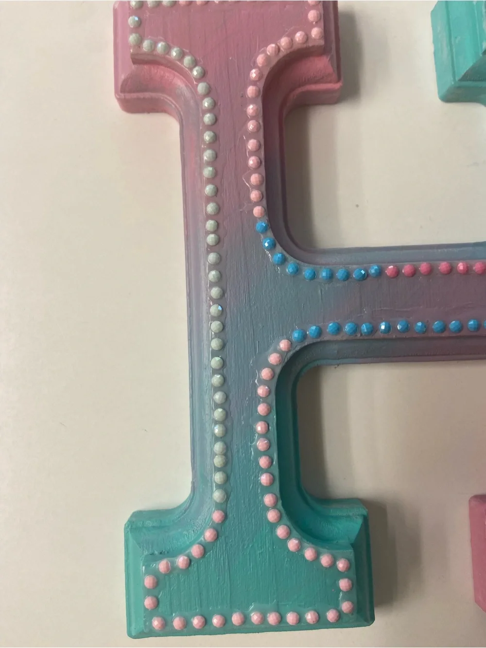 Handmade wooden letter